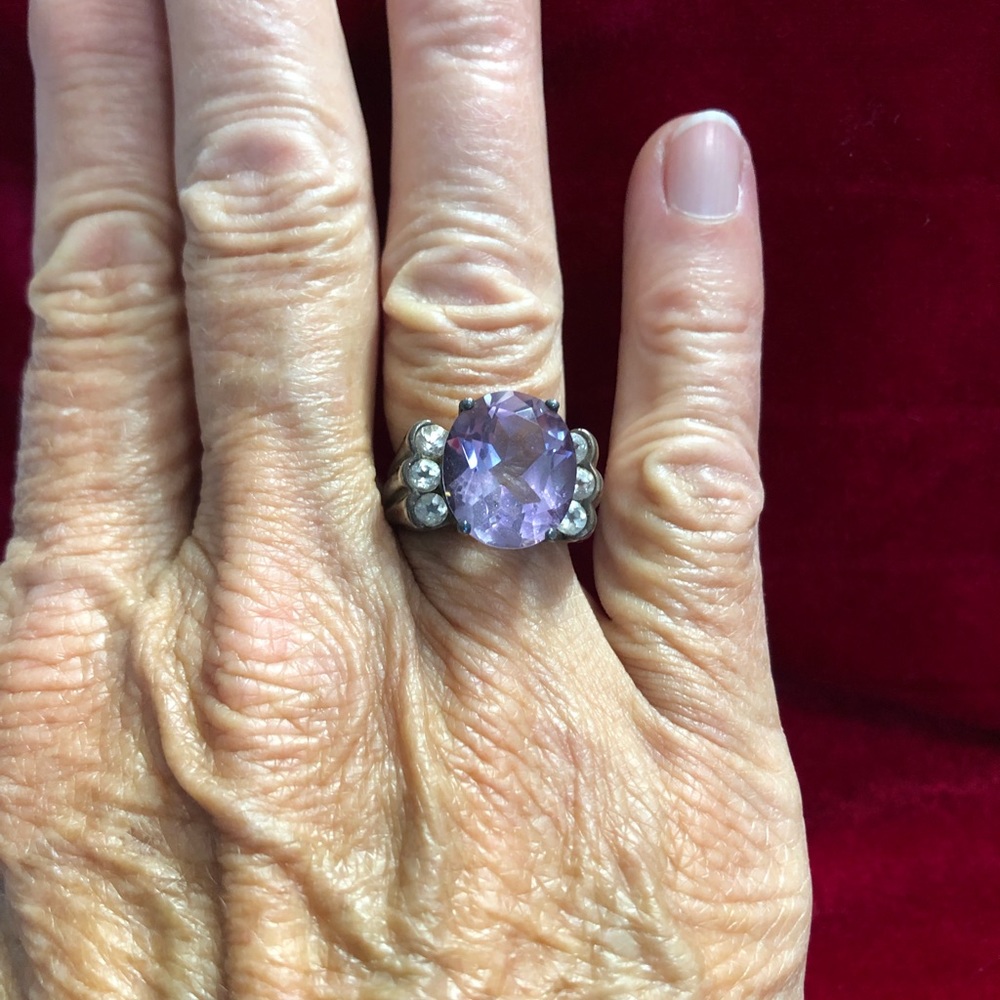 Amethyst and silver ring.